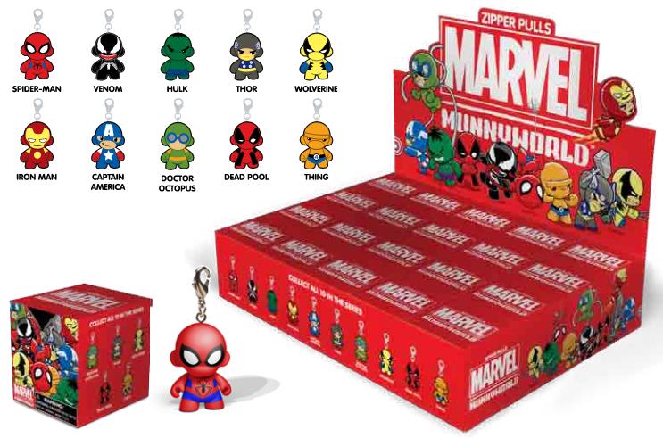 First+Look+Marvel+Munny+Zipper+Pulls+Series+by+Kidrobot